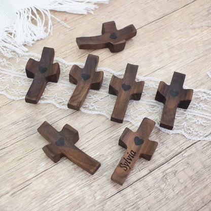 Personalized Wooden Cross,Small Pocket Thumb Crosses,Faith Cross,Prayer for Strength and Healing,Condolences Gift,Christian Party Favor