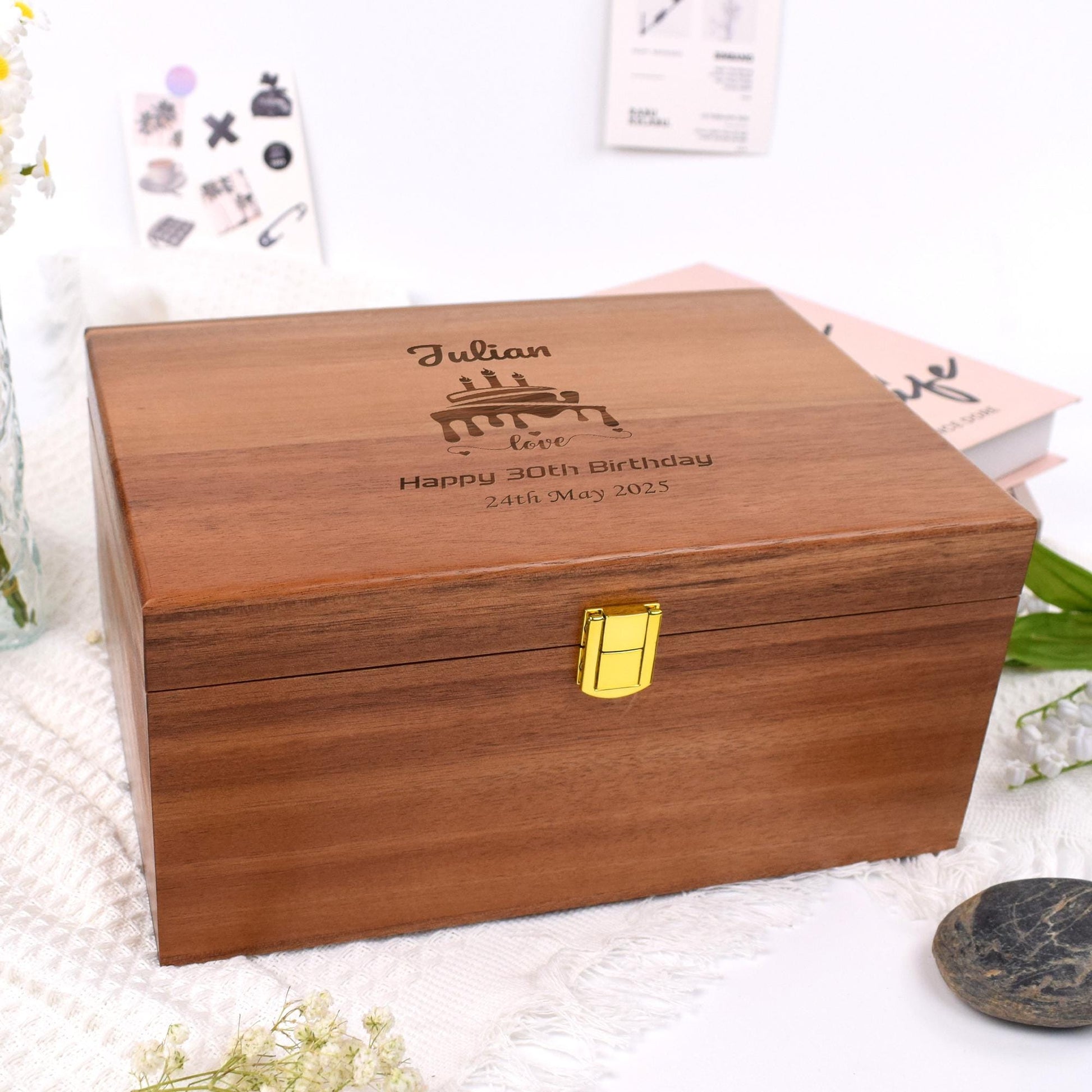 Personalized Birthday Gift Storage Box,Gift Box,Special Birthday Box,Engraved Wooden Gift Box,50th Birthday Gift Box,Anniversary gift
