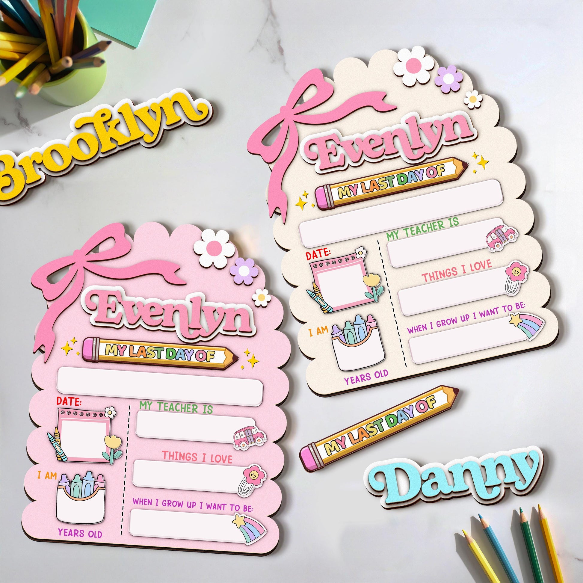 Custom First And Last Day School Sign,Back to School,Kindergarten 1st Day of School,First Day School Board Reusable,Preschool,Photo Prop