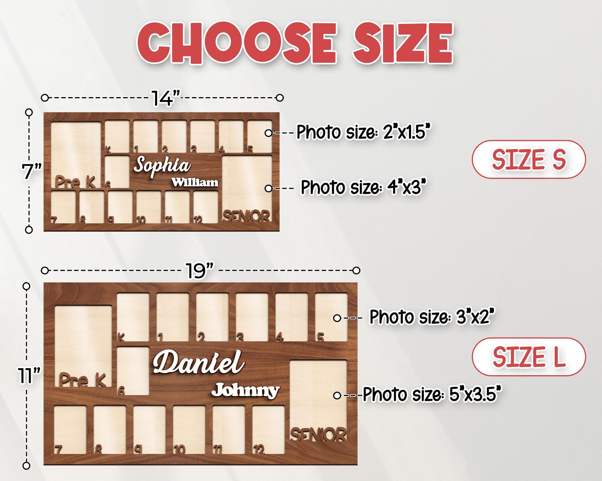 School Years Photo Frame,Pre K to Graduation School Picture Frame,Custom Grade School Photo Frame, Senior Gift,Back to School Kid Gift