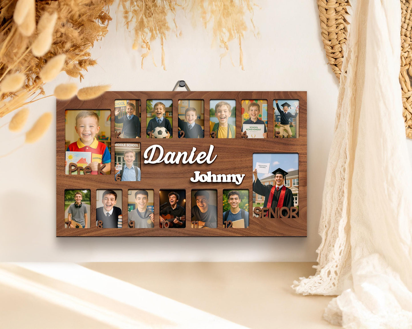 School Years Photo Frame,Pre K to Graduation School Picture Frame,Custom Grade School Photo Frame, Senior Gift,Back to School Kid Gift