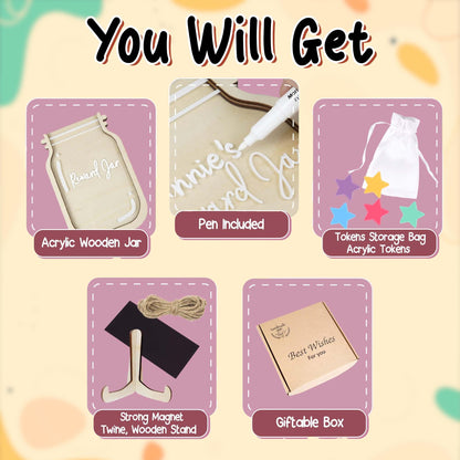 Magnetic Reward Jar,Smiley Face Token,Reward Jar With Star Token,Potty Training,Kids Toilet,Chore Chart Gifts For Kids,Back To School