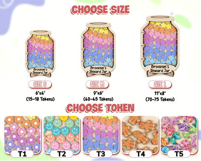 Smiley Face Reward Jar,Magnetic Reward Jar with Token,Classroom Teacher Star Jar,Reward System for Kids Behavior,Gift for Kid,Potty Training