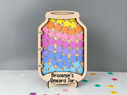 Magnetic Reward Jar with Tokens, Reward System for Kids Behavior, Personalized Reward Jar, Gifts for Kids, Reward Jar with Custom Kids Name