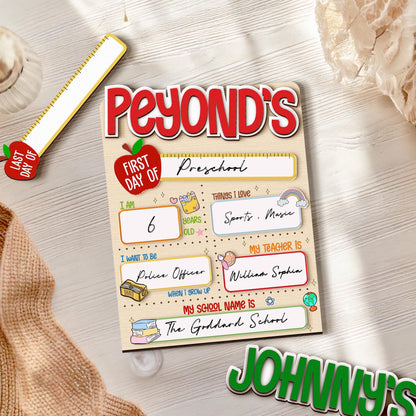 Custom First & Last Day School Sign,Back to School Board,Kindergarten 1st Day of School Dry Erase,First Day Wooden School Sign,Photo Prop