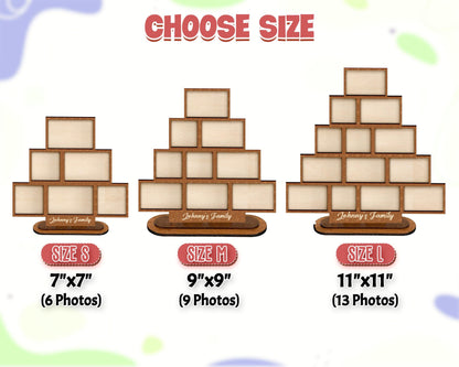 Custom Stacking Photo Sign,Wood Photo Collage Frame,Family Picture Frame,Family Wedding Display,Christmas Gift,Photo Allbum,Anniversary Gift