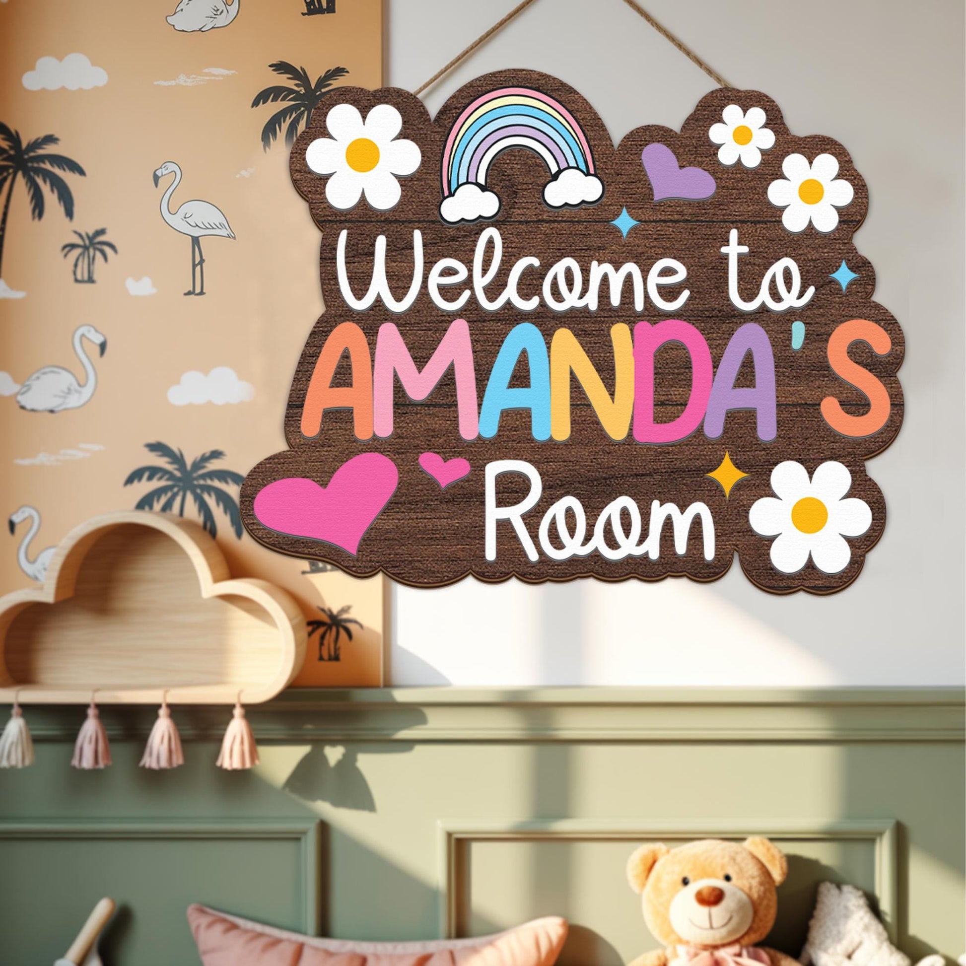 Personalized Girl Room Sign, Custom Kids Bedroom Sign With Name, Nursery Name Sign, Kid Room Sign, Girls 3D Welcome Sign, Birthday Gifts
