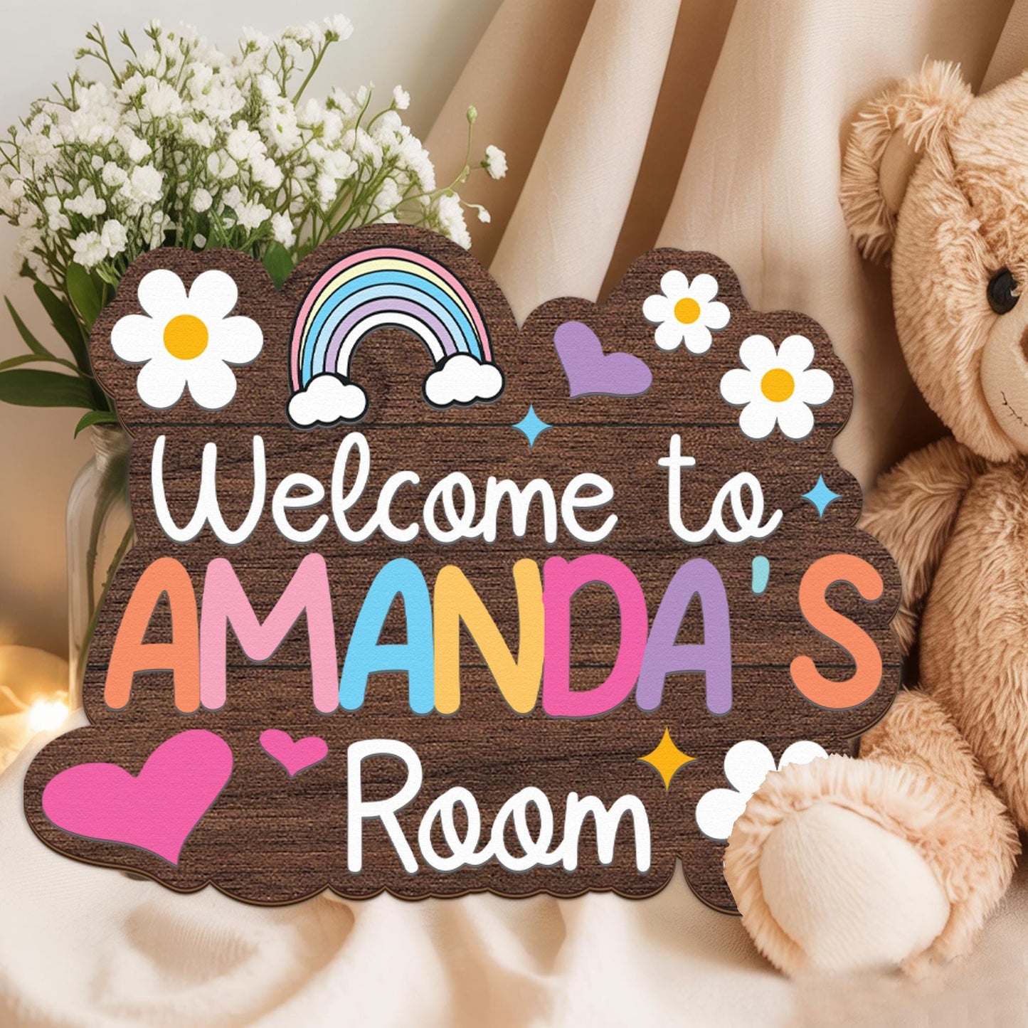 Personalized Girl Room Sign, Custom Kids Bedroom Sign With Name, Nursery Name Sign, Kid Room Sign, Girls 3D Welcome Sign, Birthday Gifts