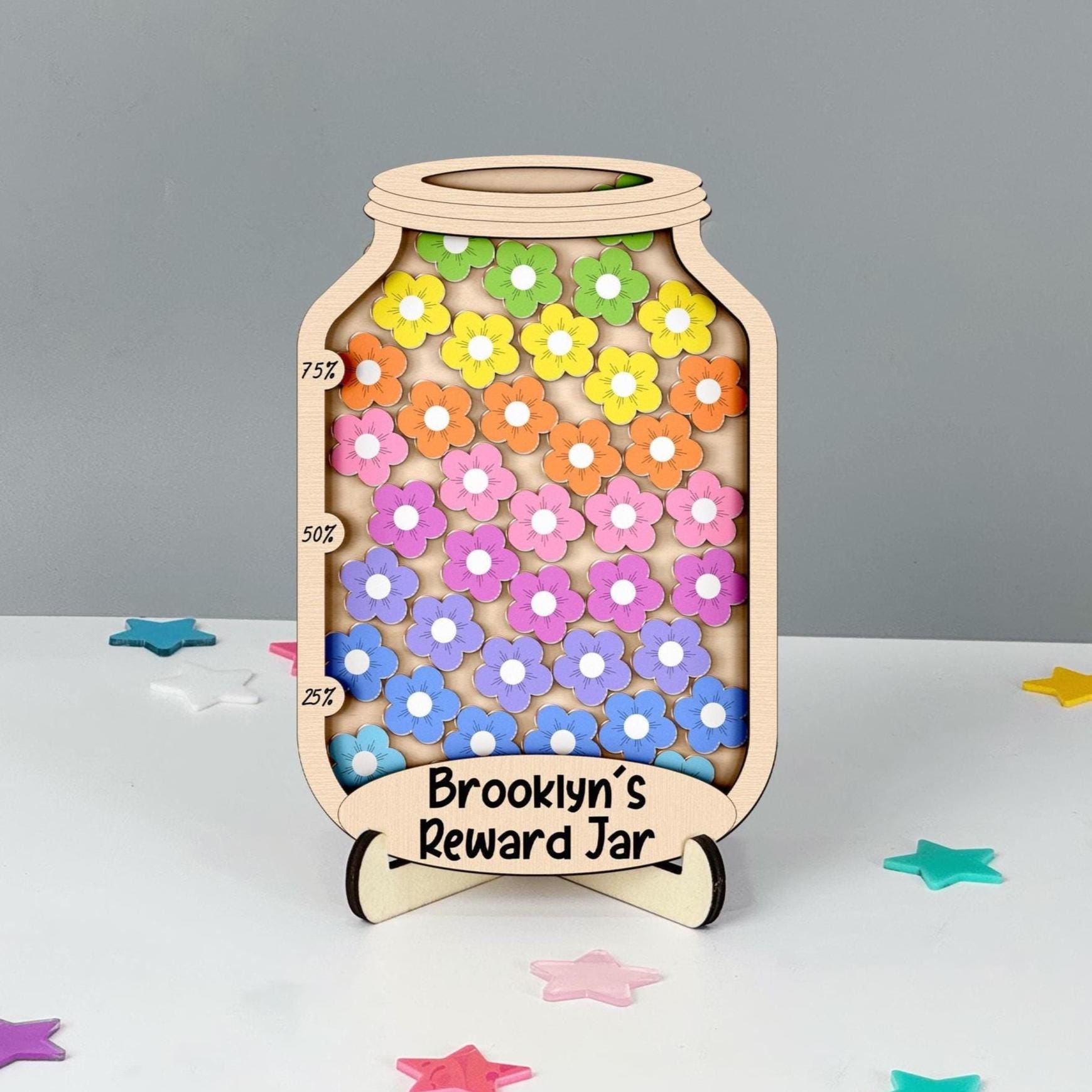 Magnetic Reward Jar with Tokens,Classroom Teacher Smile Star Jar,Reward System for Kid Behavior, Back to School Gift for Kid,Potty Training