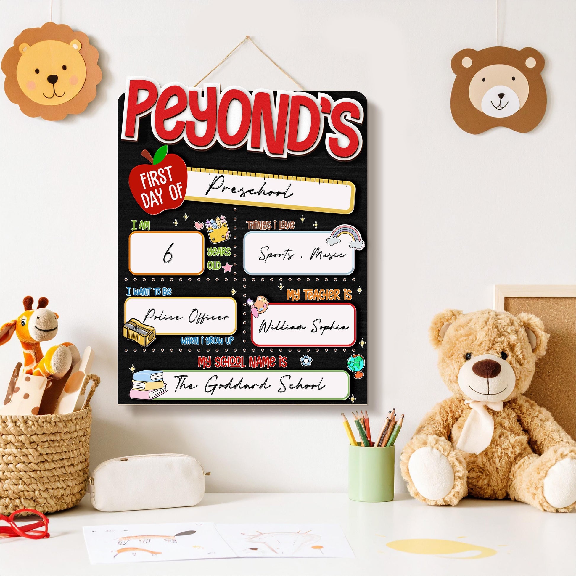 Custom First & Last Day School Sign,Back to School Board,Kindergarten 1st Day of School Dry Erase,First Day Wooden School Sign,Photo Prop