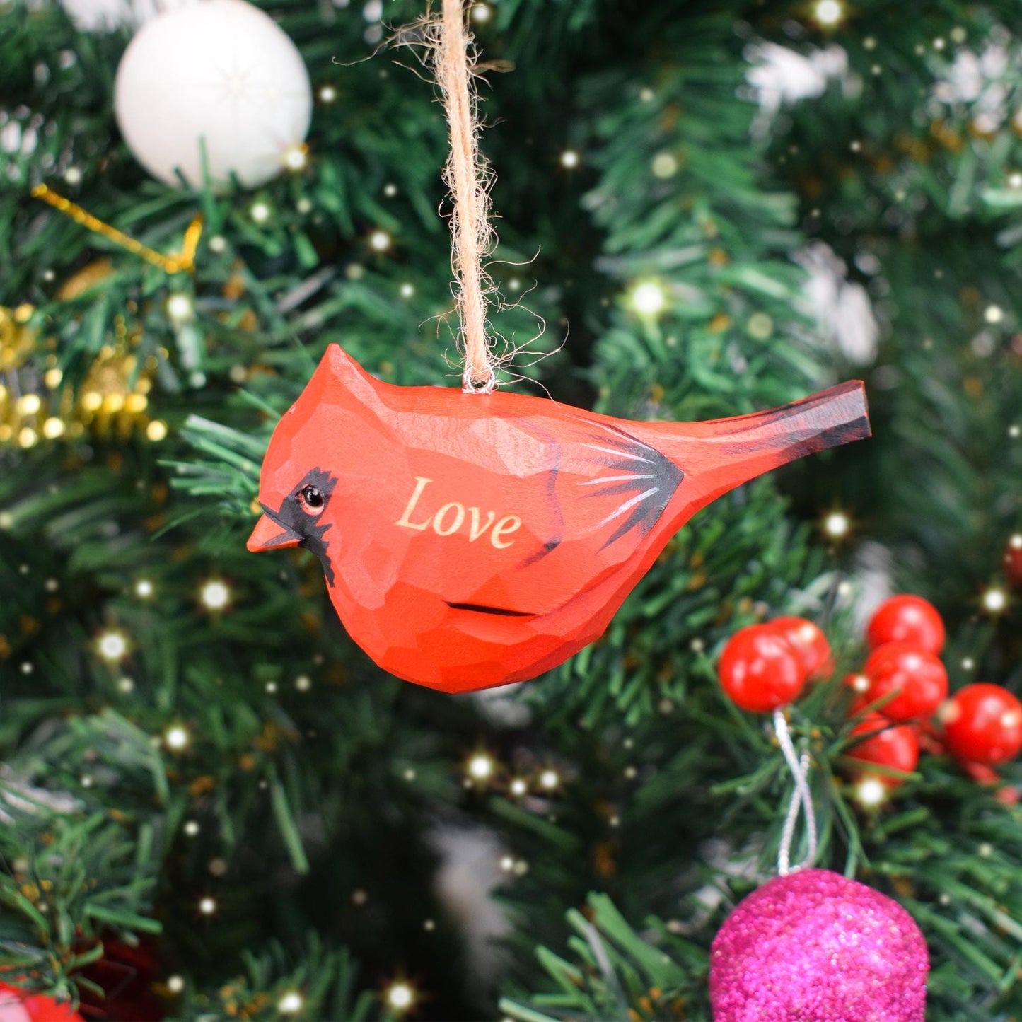 Handmade Northern Cardinal Christmas Ornament  â Rustic Hanging Tree Decoration for Holiday Decor â Unique Xmas Decoration,Gift Bird lover