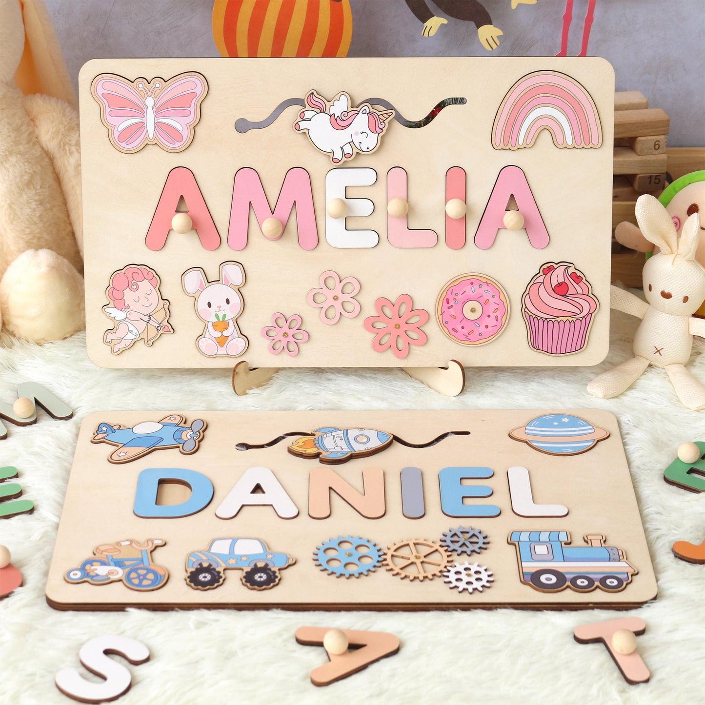 Montessori Busy Board | Personalized Birthday Gift | 1st Birthday Baby Girl Gifts Puzzle Sensory Wooden Toys First Christmas Gift for Kids