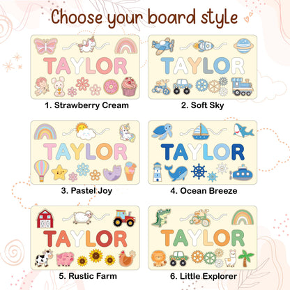 Montessori Busy Board | Personalized Birthday Gift | 1st Birthday Baby Girl Gifts Puzzle Sensory Wooden Toys First Christmas Gift for Kids