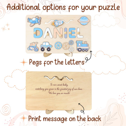 Montessori Busy Board | Personalized Birthday Gift | 1st Birthday Baby Boy Gifts Puzzle Sensory Wooden Toys First Christmas Gift for Kids