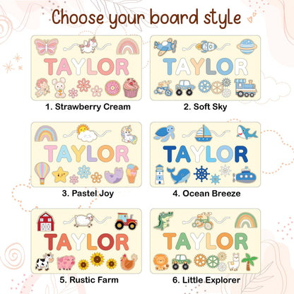 Montessori Busy Board | Personalized Birthday Gift | 1st Birthday Baby Boy Gifts Puzzle Sensory Wooden Toys First Christmas Gift for Kids