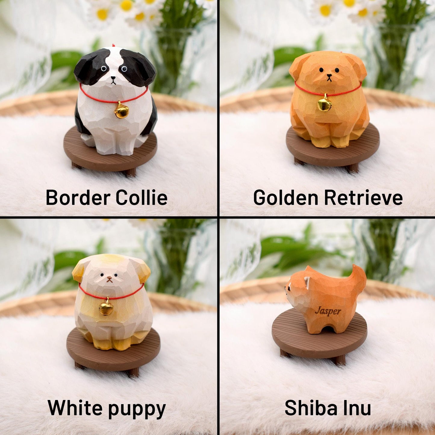 Handmade Wooden Puppy Figurine,Hand-Carved Wood Animal Figurines,Minimalist Dog Ornament,Home Decor,Birthday Gifts,Christmas Gifts