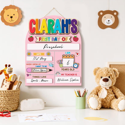 Custom First And Last Day School Sign,Preschool Back To School Dry Erase Sign,Kindergarten 1st Day of School,First Day School,School Board