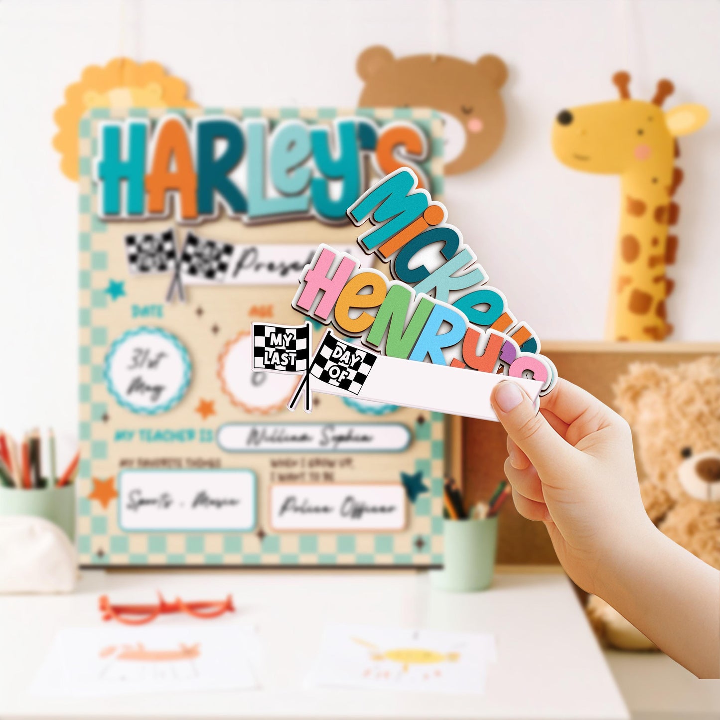 Custom First Day Of School Sign, Last Day of School Sign, Custom Name Sign, Preschool Back To School Dry Erase Sign, 1st Day of School Board