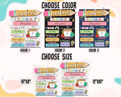 Personalized First And Last Day Of School Sign,Preschool Back To School,First Day Of School,Kindergarten 1st Day of School Board,Name Sign