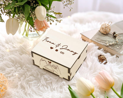 Pull Out Photo Album Custom Wooden Photo Box Personalized Memory Keepsake Box Trinket Wood Box Customized Wooden Photo Frame Shadow Box