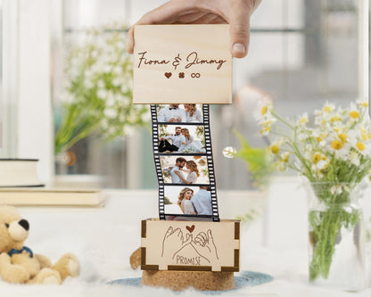 Pull Out Photo Album Custom Wooden Photo Box Personalized Memory Keepsake Box Trinket Wood Box Customized Wooden Photo Frame Shadow Box