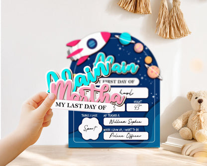 Personalized First Day School Sign,Back to School Sign,Kindergarten 1st Day of School Sign Reusable,Last Day of School Board,Preschool Kid