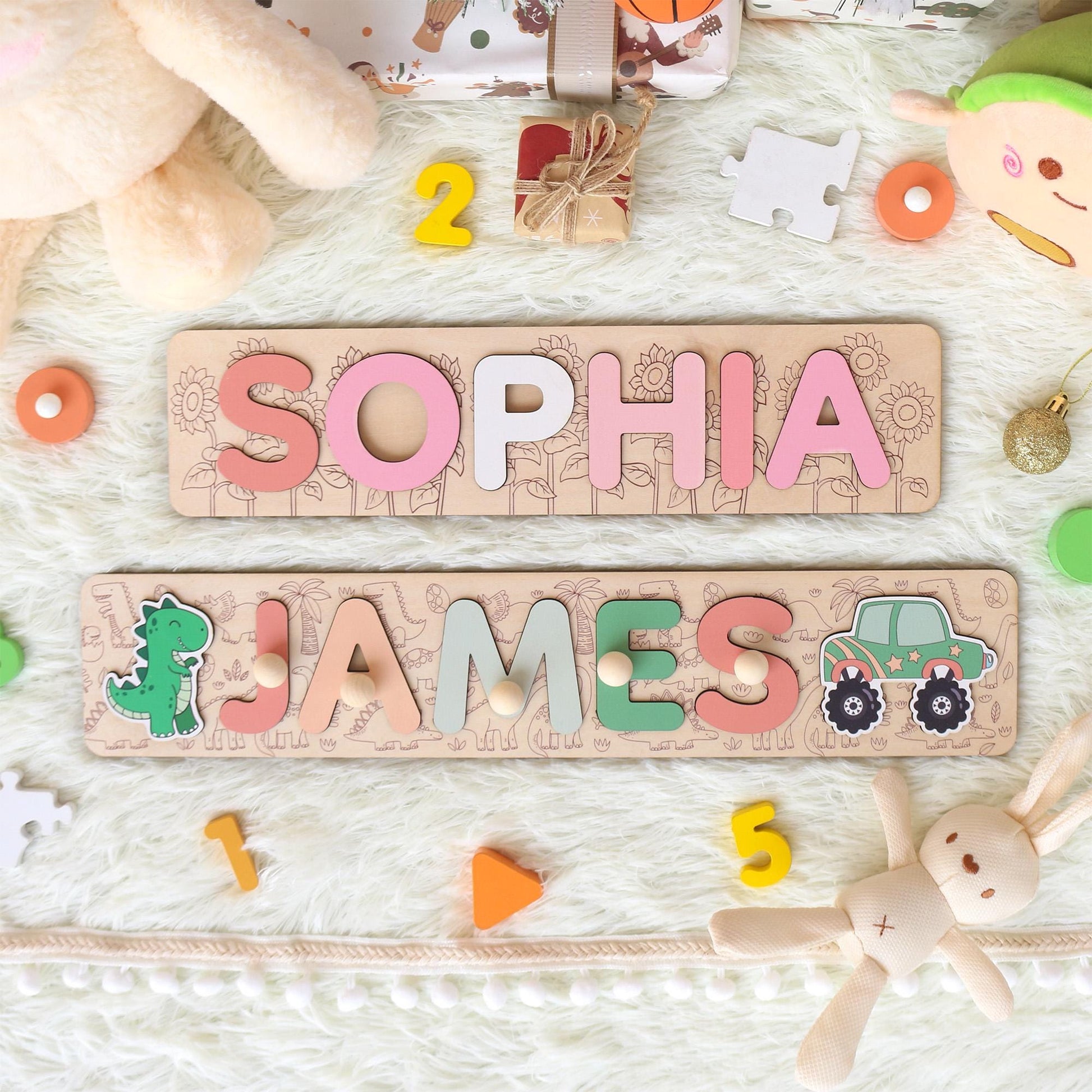 Personalized Name Puzzle Girl | First Christmas Gifts For Toddlers | 1st Birthday Gifts | Montessori Toys | Baby Shower Gifts