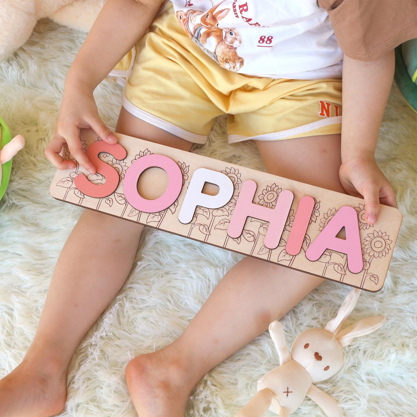 Personalized Name Puzzle Girl | First Christmas Gifts For Toddlers | 1st Birthday Gifts | Montessori Toys | Baby Shower Gifts