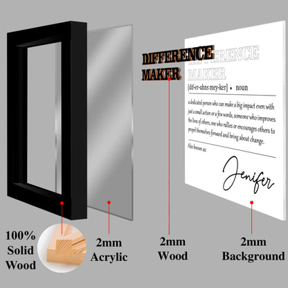 Difference Maker Gift,Appreciation Gifts for Leader Boss Mentor Coworker Teacher,Wooden Frame Sign,Employee Gift,Retirement Gift,Supervisor