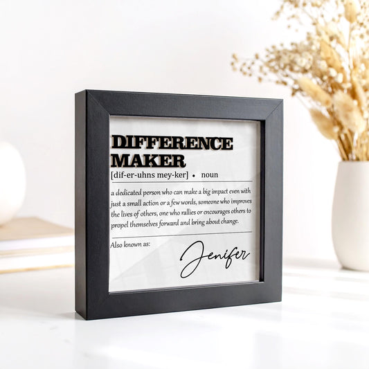 Difference Maker Gift,Appreciation Gifts for Leader Boss Mentor Coworker Teacher,Wooden Frame Sign,Employee Gift,Retirement Gift,Supervisor