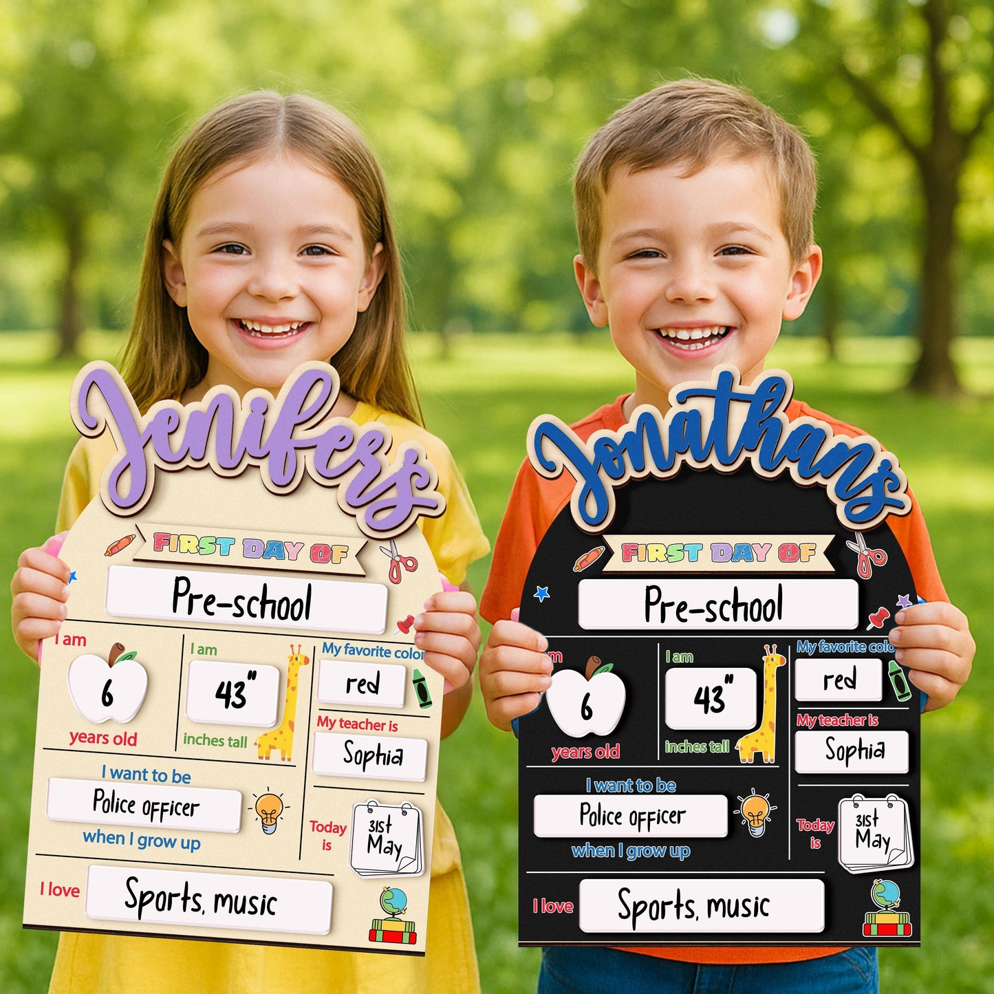 Custom First&Last Day of School Sign,Back to School Photo Prop for Kids,Kindergarten 1st Day of School,First Day  School Board,Name Sign