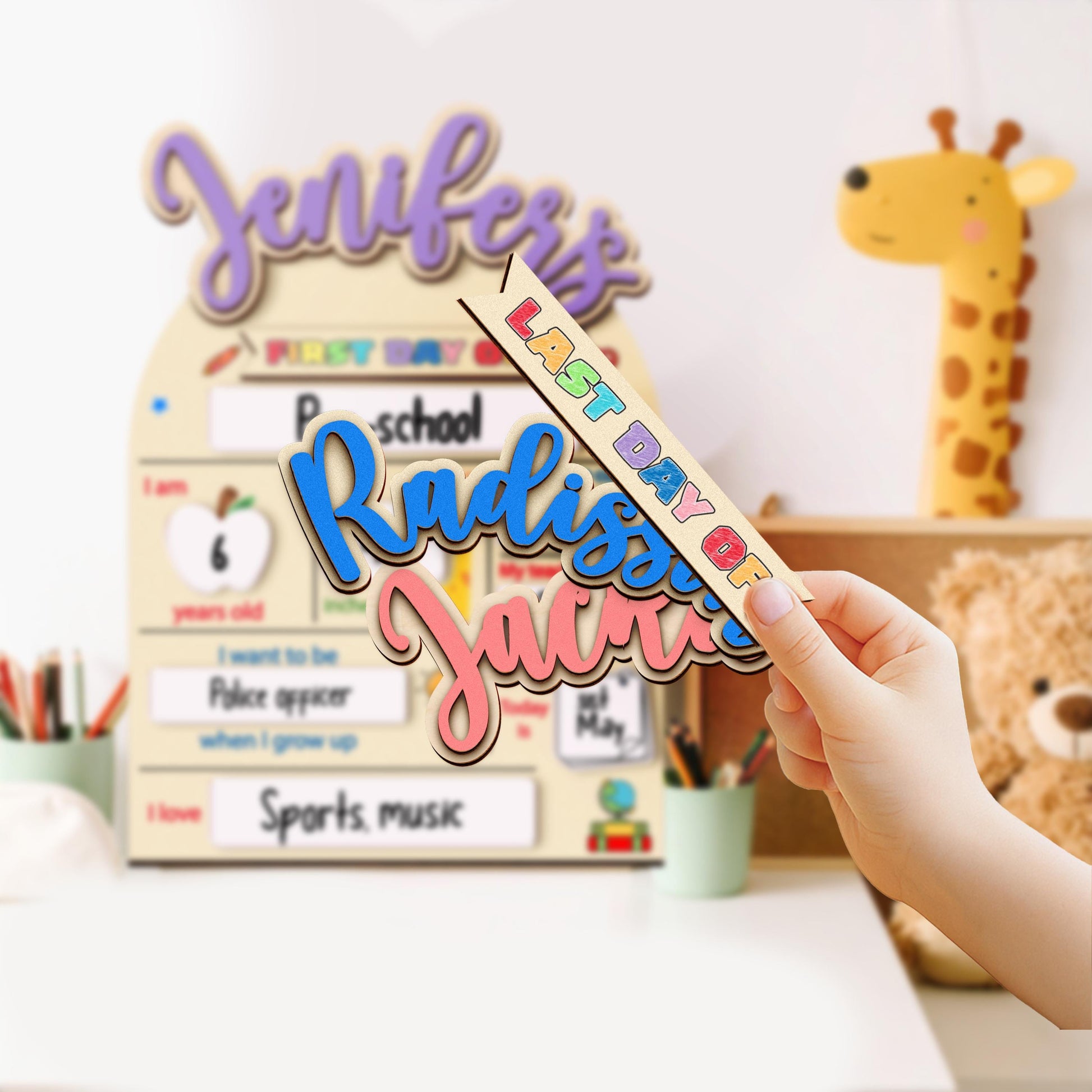 Custom First&Last Day of School Sign,Back to School Photo Prop for Kids,Kindergarten 1st Day of School,First Day  School Board,Name Sign