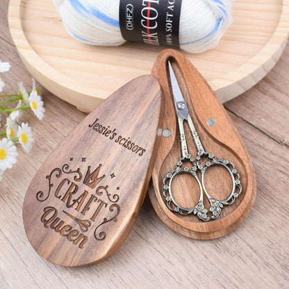 Embroidery Scissor Keeper Set â Custom Name with Personalized Wood Magnetic Box,Seamstress & Crafter Gift Idea