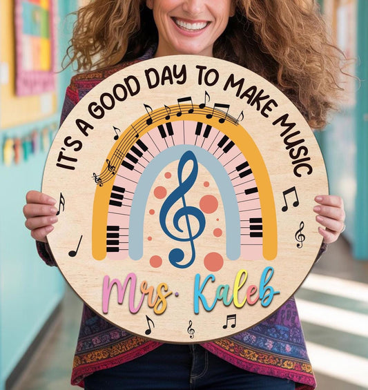 Custom Music Teacher 3D Door Sign, Music Classroom Door Sign, Teacher Door Hanger, Music Room Decor, Music Education Sign Music Teacher Gift