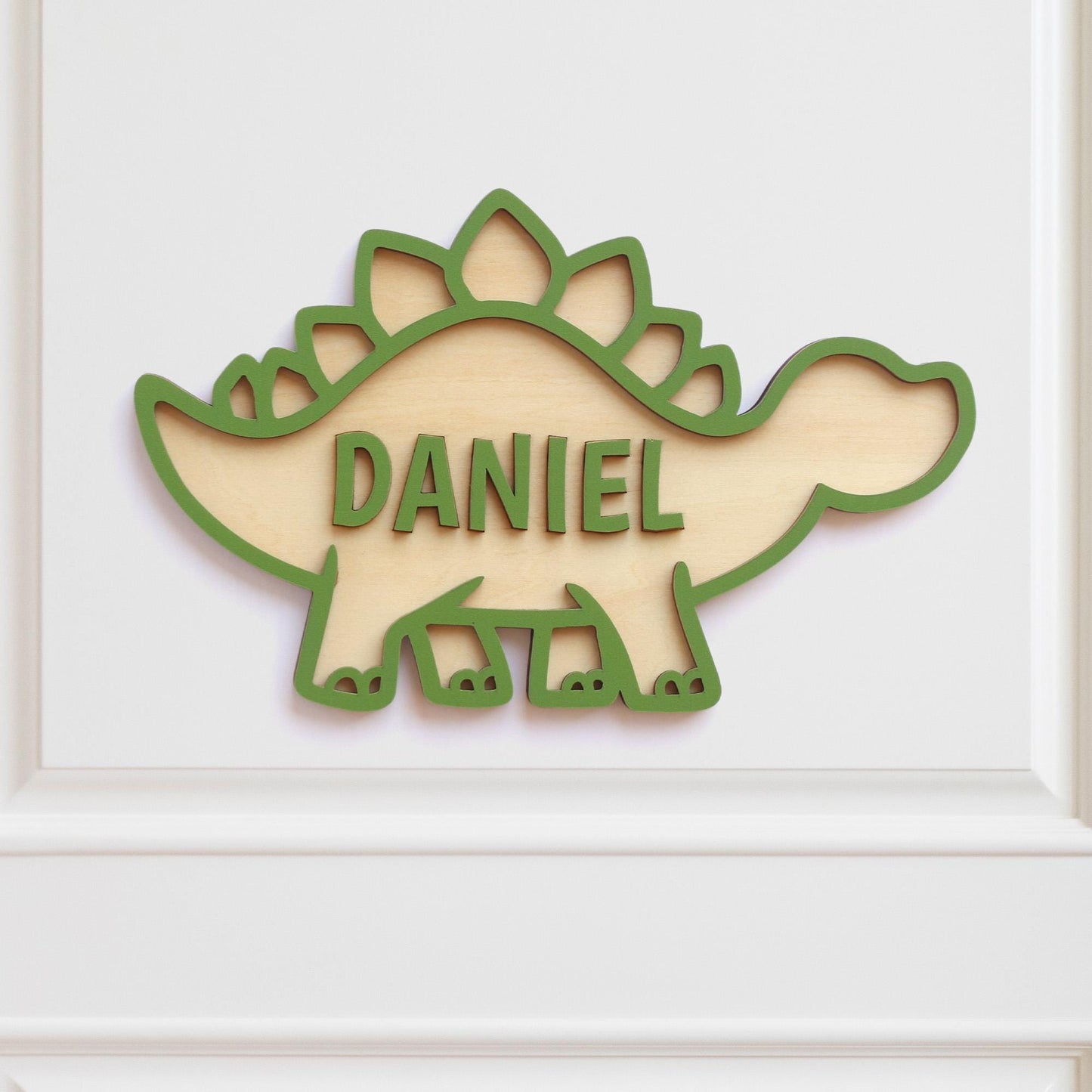 Dinosaur Door Sign - Personalised Wooden Letters - Baby Boy Name Sign - Boy Nursery Decor - Dinosaur Wood Sign Wall Art - Baby Shower Gift