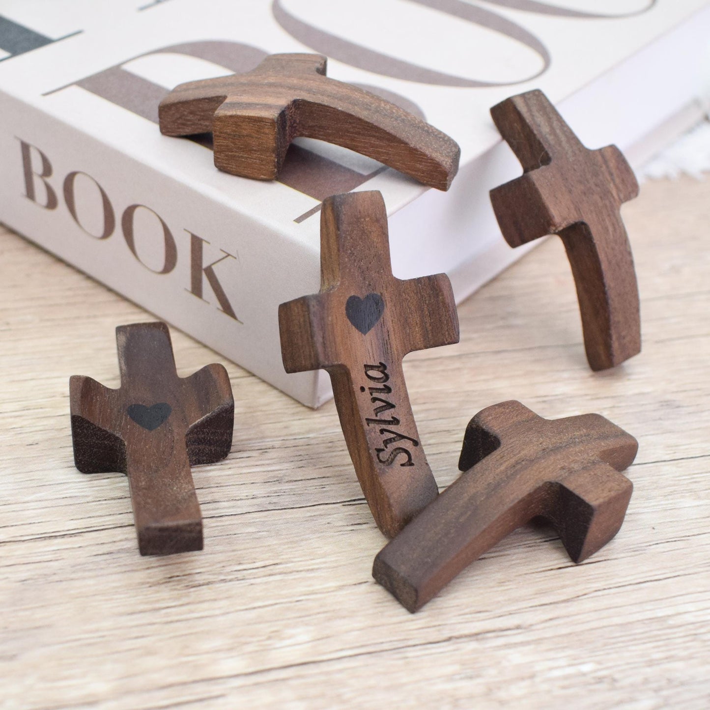 Personalized Wooden Cross,Small Pocket Thumb Crosses,Faith Cross,Prayer for Strength and Healing,Condolences Gift,Christian Party Favor