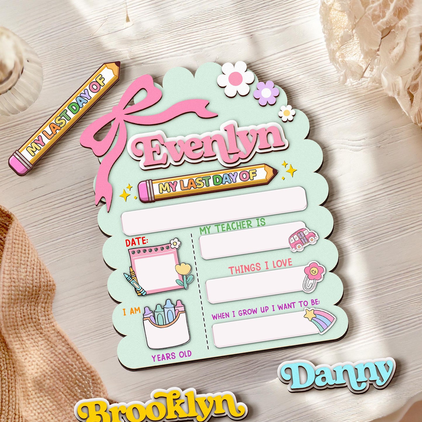 Custom First And Last Day School Sign,Back to School,Kindergarten 1st Day of School,First Day School Board Reusable,Preschool,Photo Prop