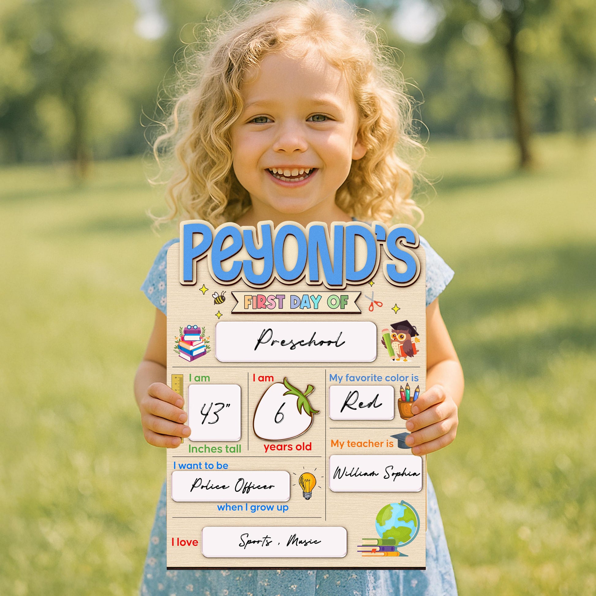 Customized First And Last Day School Sign, Back to School Sign, Kindergarten 1st Day of School Sign, First Day School Wooden School Board