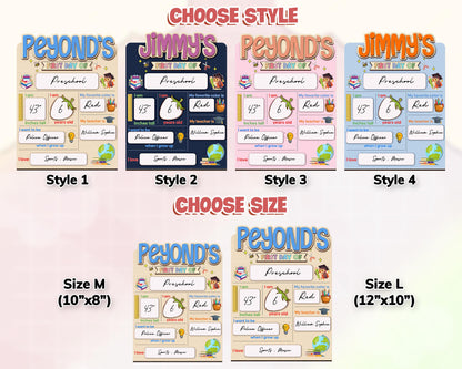 Customized First And Last Day School Sign, Back to School Sign, Kindergarten 1st Day of School Sign, First Day School Wooden School Board