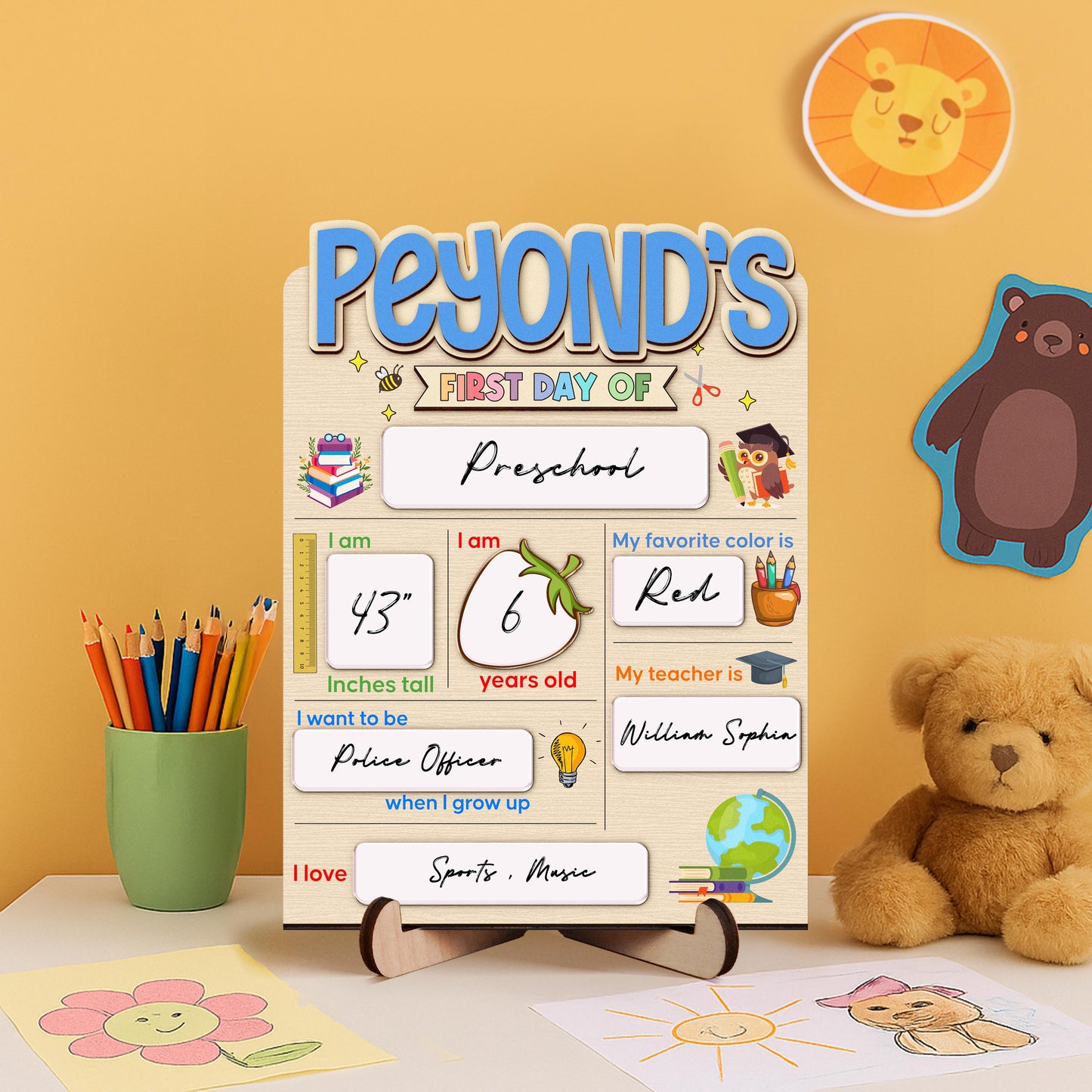 Customized First And Last Day School Sign, Back to School Sign, Kindergarten 1st Day of School Sign, First Day School Wooden School Board