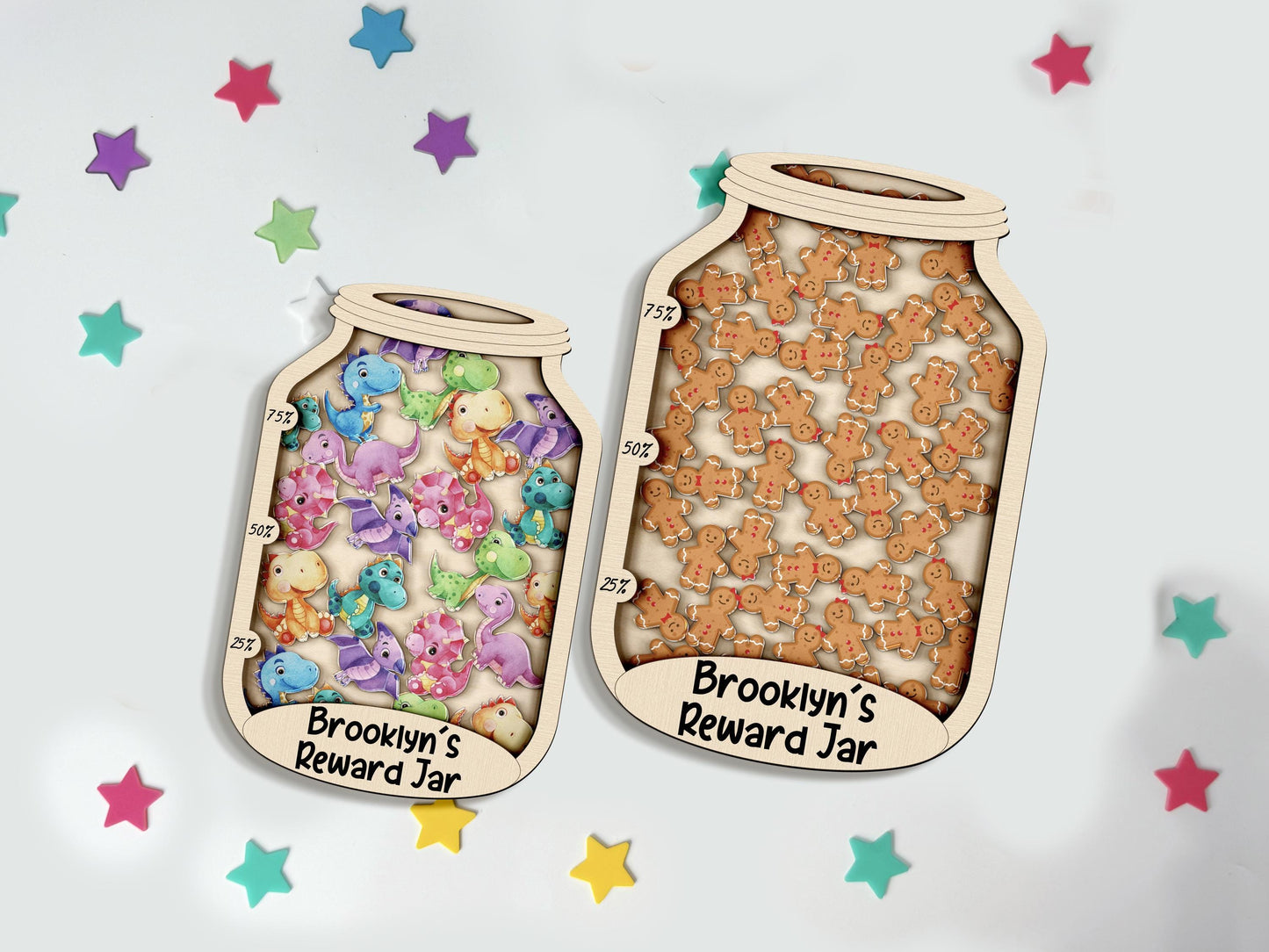 Custom Reward Jar with Tokens,Classroom Teacher Star Smile Jar,Reward System for Kids Behavior,Back to School Gift for Kid,Fridge Magnet