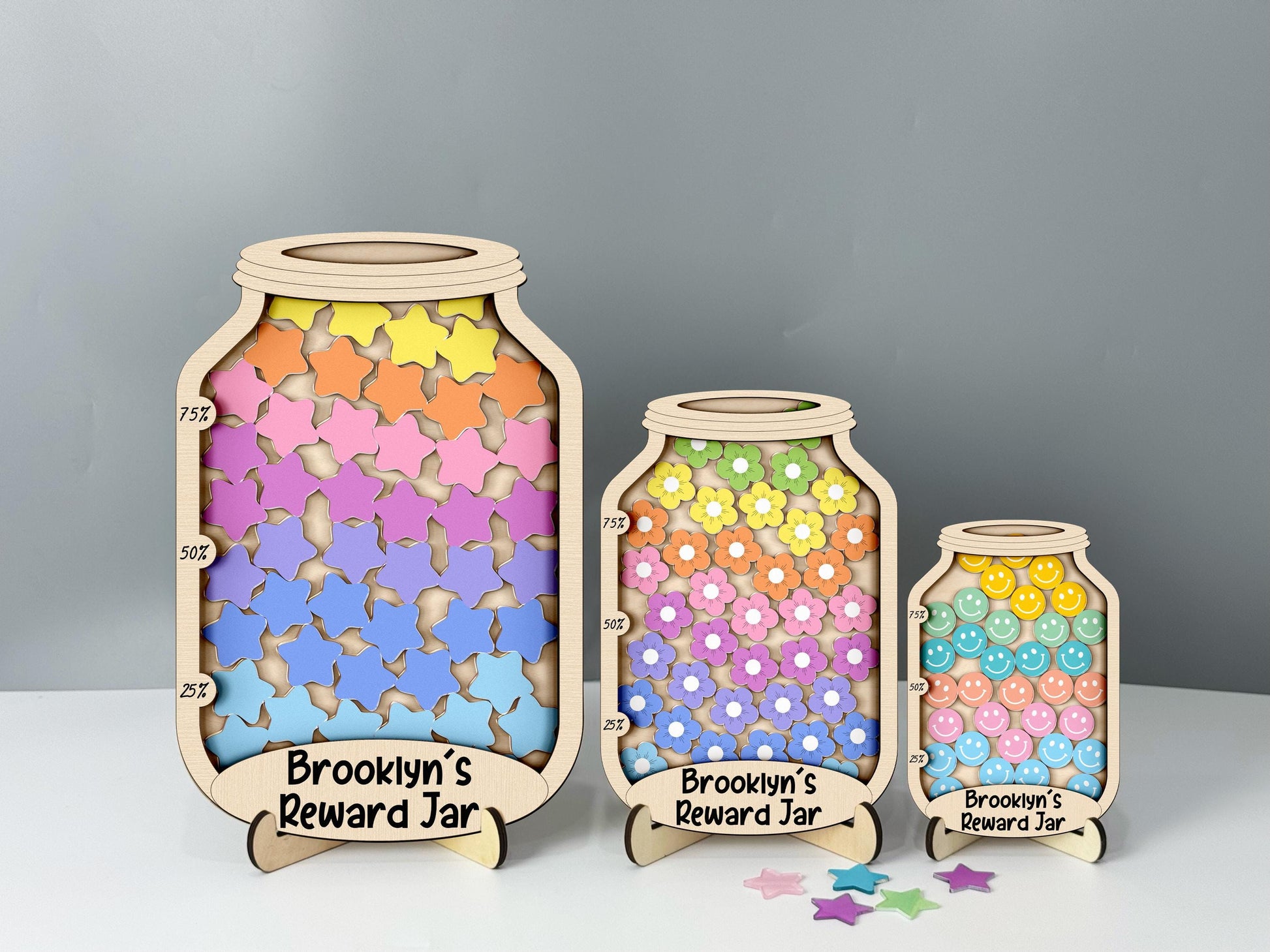 Magnetic Reward Jar with Tokens,Classroom Teacher Smile Star Jar,Reward System for Kid Behavior, Back to School Gift for Kid,Potty Training