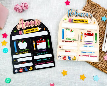 First Day Of School Sign,Back to School Board,Kindergarten 1st Day of School  Reusable Sign,Last Day of School,Photo Prop,First Day of Pre K