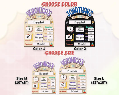 First and Last Day of School Sign,Interchangeable Reusable Back to School Board,Kindergarten 1st Day of School,First Day School Photo Prop