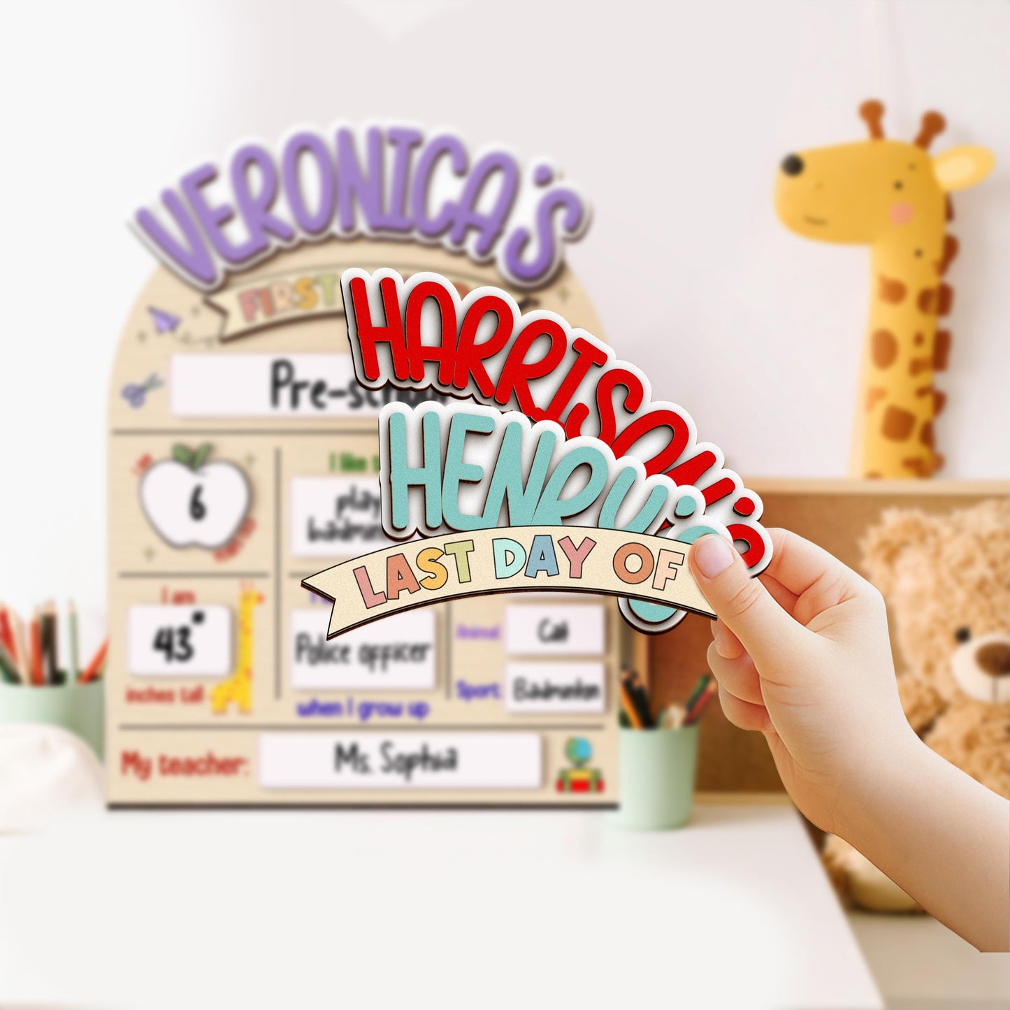 First and Last Day of School Sign,Interchangeable Reusable Back to School Board,Kindergarten 1st Day of School,First Day School Photo Prop