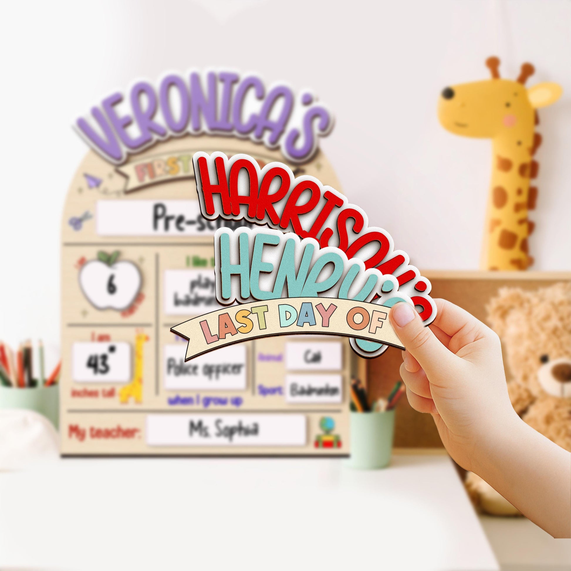 First and Last Day of School Sign,Interchangeable Reusable Back to School Board,Kindergarten 1st Day of School,First Day School Photo Prop