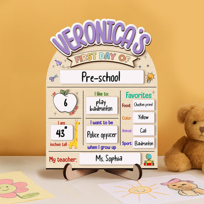 First and Last Day of School Sign,Interchangeable Reusable Back to School Board,Kindergarten 1st Day of School,First Day School Photo Prop