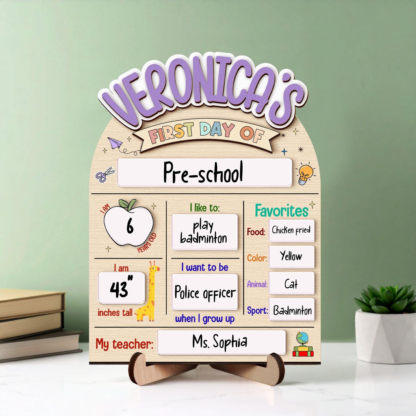 First and Last Day of School Sign,Interchangeable Reusable Back to School Board,Kindergarten 1st Day of School,First Day School Photo Prop