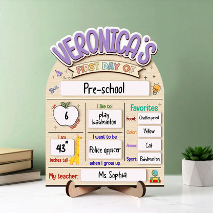 First and Last Day of School Sign,Interchangeable Reusable Back to School Board,Kindergarten 1st Day of School,First Day School Photo Prop