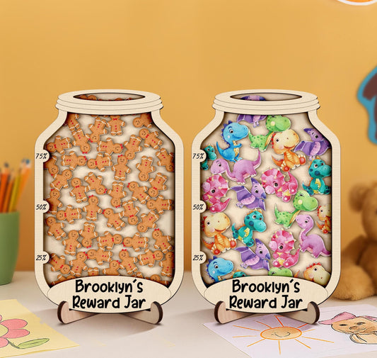 Personalised Star Smile Reward Jar,Magnetic Reward Jar with Tokens,Classroom Decor,Back to school,Chore Chart Gift for Kid,Potty Training